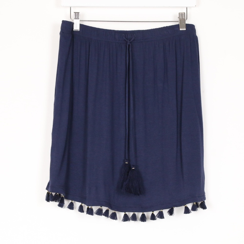 Lilly Pulitzer Navy Blue Tassel Mini Skirt